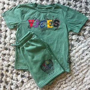 Boys Sage Green Tee/Short Set